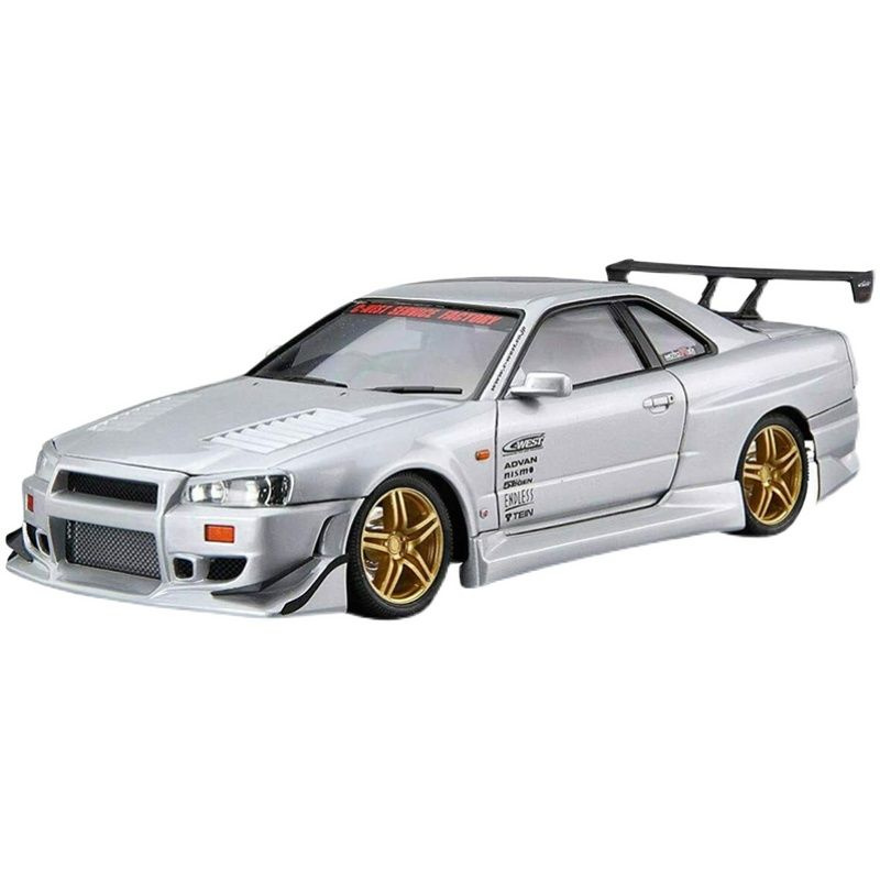 Сборная модель Машинка Aoshima-06149 1/24 scale Nissan BNR34 Skyline GT-R C-West Edition car model kit #1