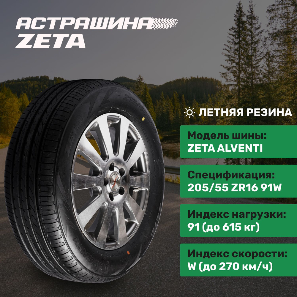 Шины для легковых автомобилей Zeta 205/55 16 Лето Нешипованные - купить ...