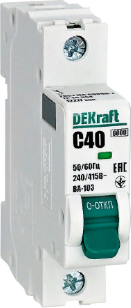 Купить Автоматический выключатель DEKraft / ДеКрафт ВА-103, 1Р 40А ...