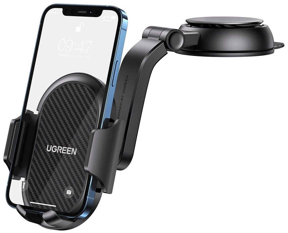 Держатель для мобильного телефона UGREEN LP405 Waterfall-Shaped Suction Cup  Phone Mount с присоской Черный