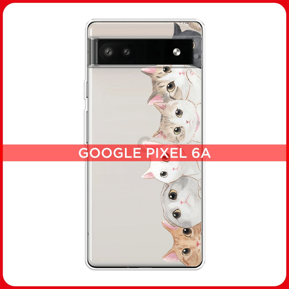 Силиконовый чехол на Google Pixel 6A / Гугл Пиксель 6А Котики, прозрачный -  купить с доставкой по выгодным ценам в интернет-магазине OZON (538824090)