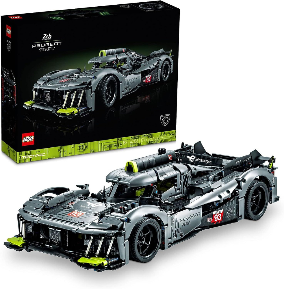 LEGO Technic Peugeot 9X8 24H Le Mans Hybrid Hypercar 42156 Коллекционный  набор для сборки гоночной машины для взрослых и подростков