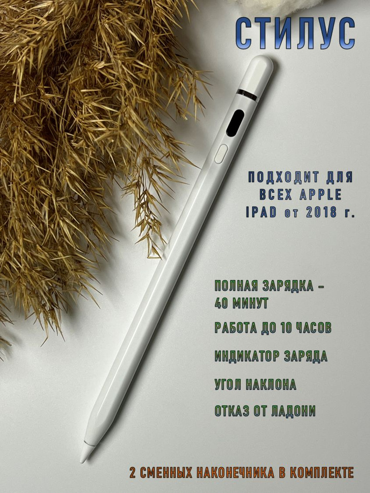 Стилус для Apple iPad Pencil (стилус 1-го, 2-го поколения) 2018, 2019 ...
