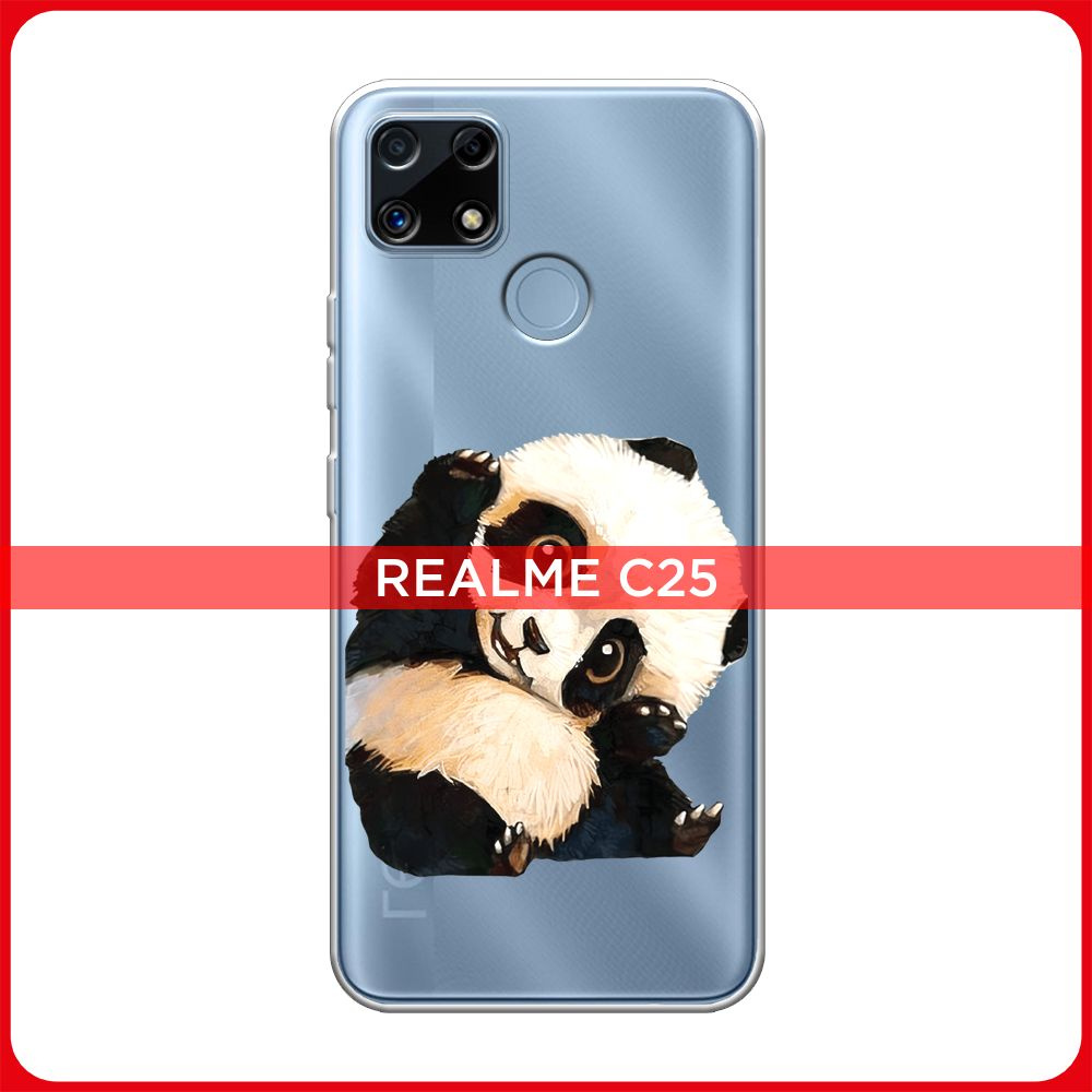 Силиконовый чехол на Oppo Realme C25/C25s / Реалми С25 Большеглазая панда,  прозрачный - купить с доставкой по выгодным ценам в интернет-магазине OZON  (299237261)