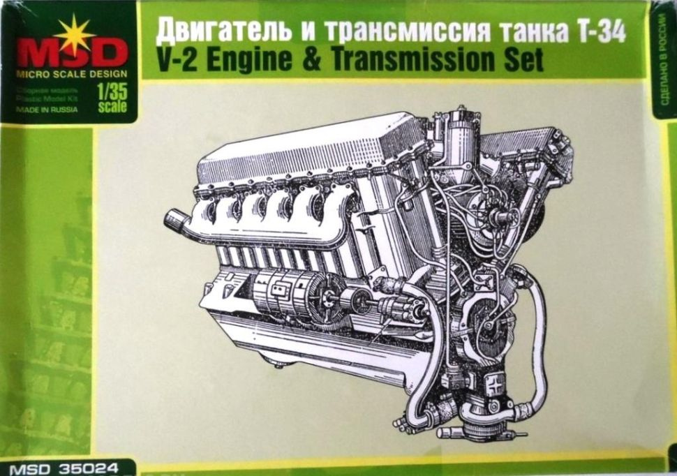 Миниатюры Двигатель и трансмиссия танка Т-34 (1/35) 35024 MSD #1