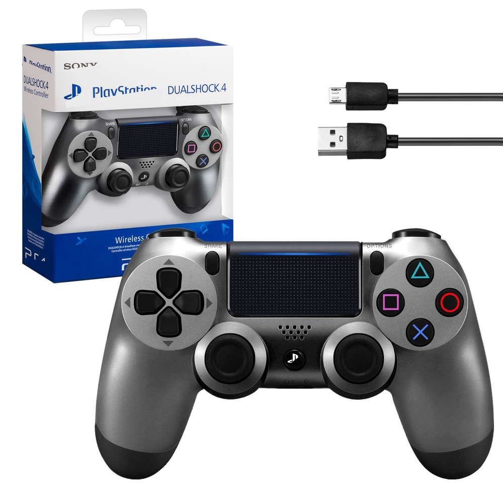 Беспроводной геймпад для PS4 DualShock 4 темно-серый Bluetooth  (PS4/PC/Android/iOS)