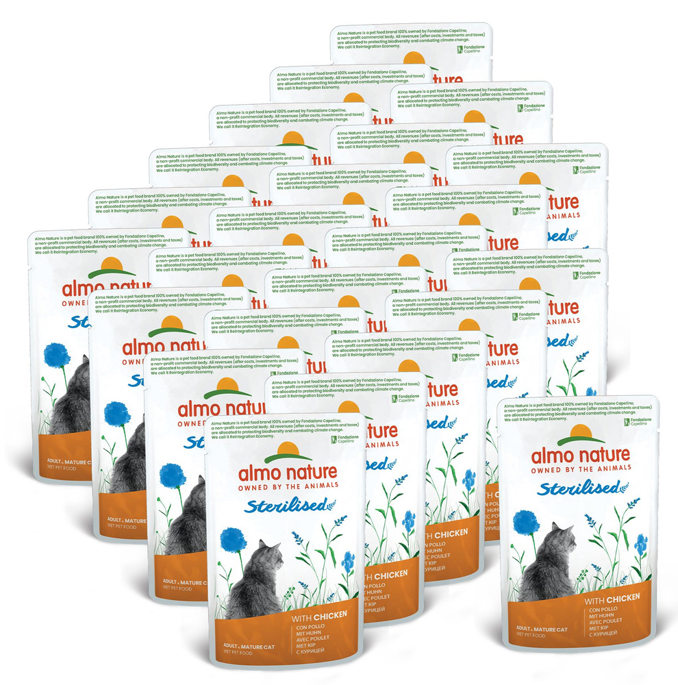 Almo Nature Паучи для кастрированных кошек с цыпленком (Functional ...