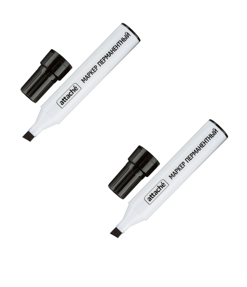 Attache Маркер перманентный чёрный 3-10мм, 2 уп - купить с доставкой по ...
