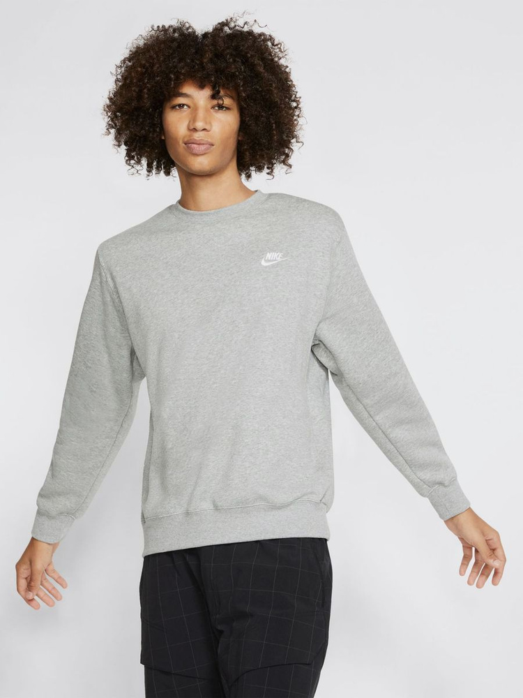 Nike gray club crewneck sweatshirt best sale