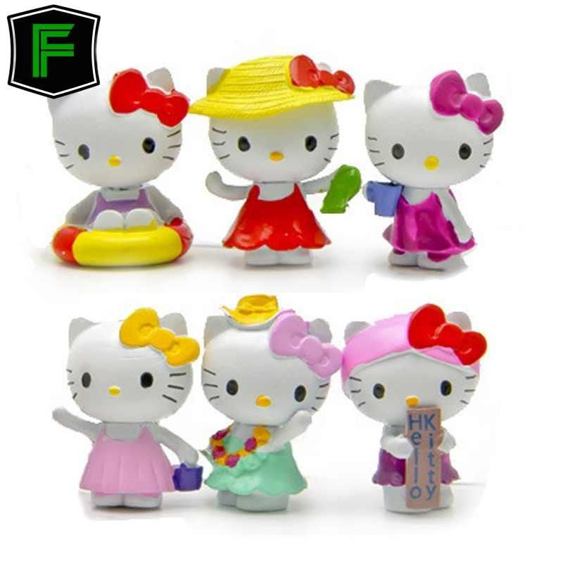 Hello Kitty Sanrio Мультфильм Аниме Фигурки Санрио Детские игрушки 6шт ...