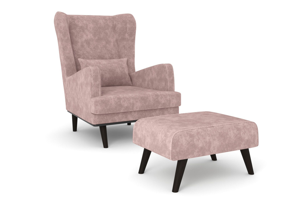 Комплект мягкой мебели ОБСТАНОВКА.РУ, обивка Микровелюр, Кресло, Пуф ...