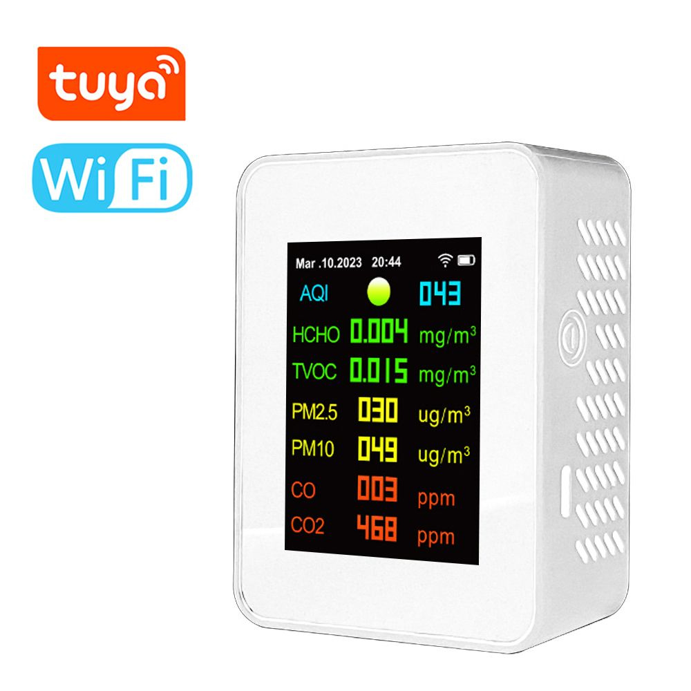 Tuya Wifi портативный измеритель качества воздуха 7в1 PM2.5 PM10 Carbonic  #1