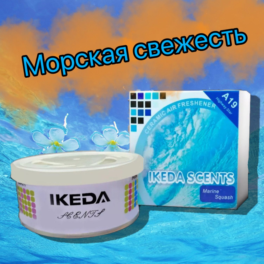 Ароматизатор для автомобиля, меловый IKEDA Морская Свежесть, 100 грамм.