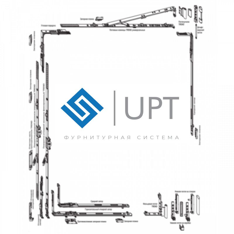 UPT. Комплект фурнитуры с шаблонами для поворотно-откидного окна шириной 600-800мм и высотой 800-1200мм #1