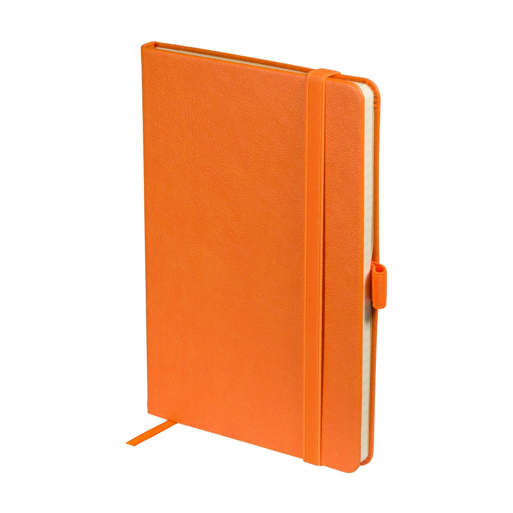 Блокнот для записей А5 на резинке Bruno Visconti CITY оранжевый в линейку / кожаный ежедневник недатированный #1