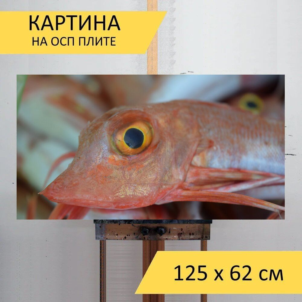 LotsPrints Картина "Рыбы, красный, море 45", 125  х 62 см #1