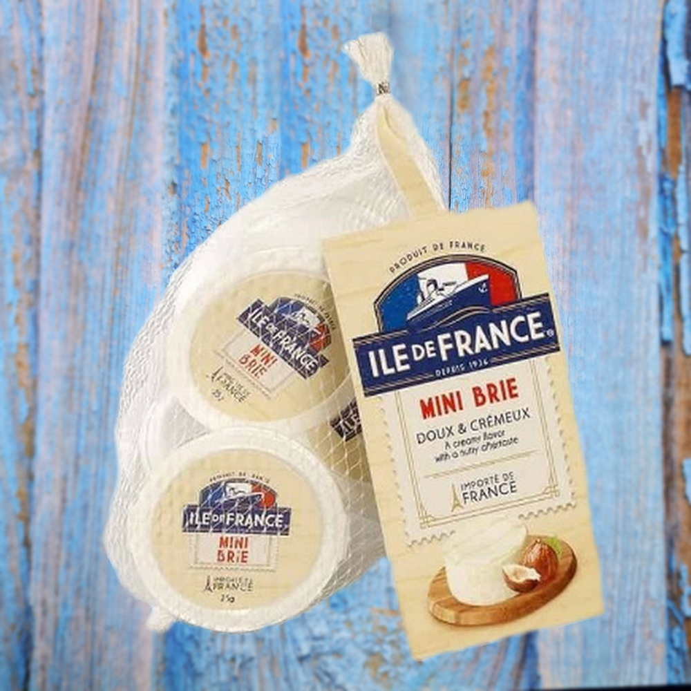 Мягкий сыр Бонгрэн Мини бри иль де Франс упаковка 12 сеток (5*25г) (Mini  Brie Cheese Ile de France) 12*125гр