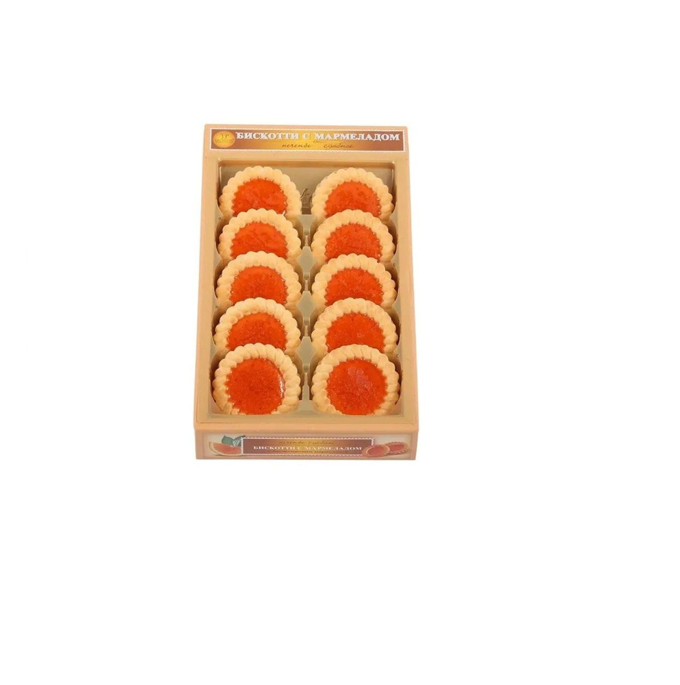 Печенье БИСКОТТИ сдобное Апельсиновым мармеладом 235 гр  #1