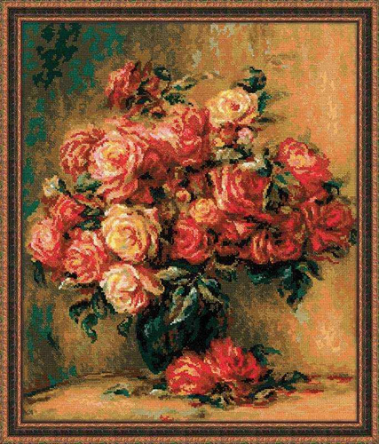 Набор для вышивания Риолис (Сотвори Сама) 1402 "Букет роз по мотивам картины Пьера Огюста Ренуара", 40х48 #1