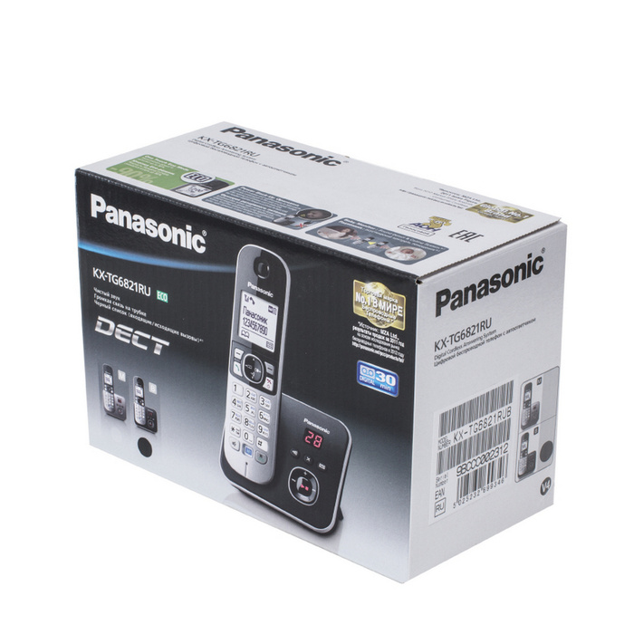 Радиотелефон с автоответчиком PANASONIC KX-TG6821RUB,чёрный - купить с ...