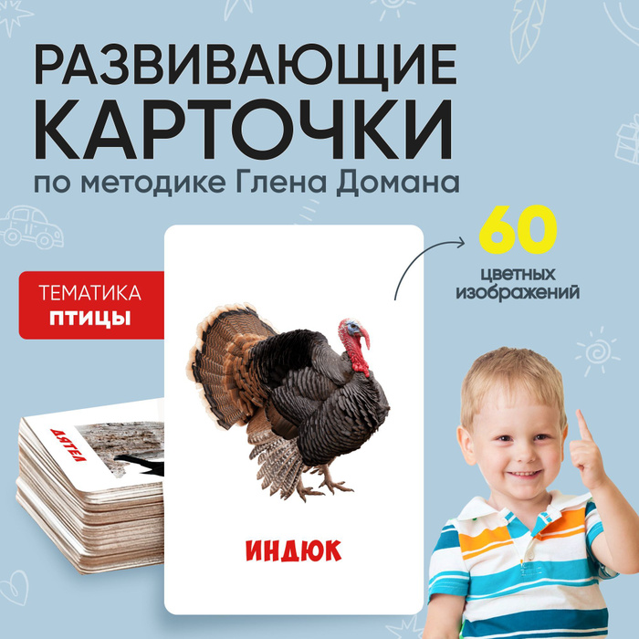 Карточки для малышей развивающие от 0+ "Птицы" (Обучающие ...