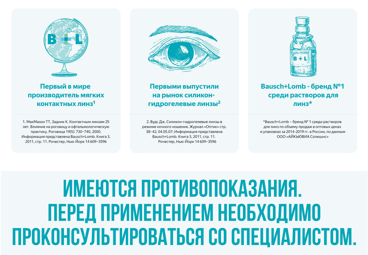 Контактные линзы для глаз Bausch+Lomb ULTRA