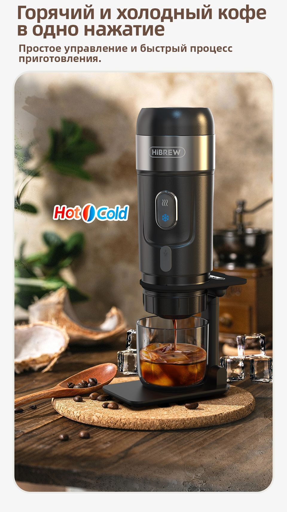 Портативная кофемашина HiBREW H4A белая для автомобиля и дома и Для ...