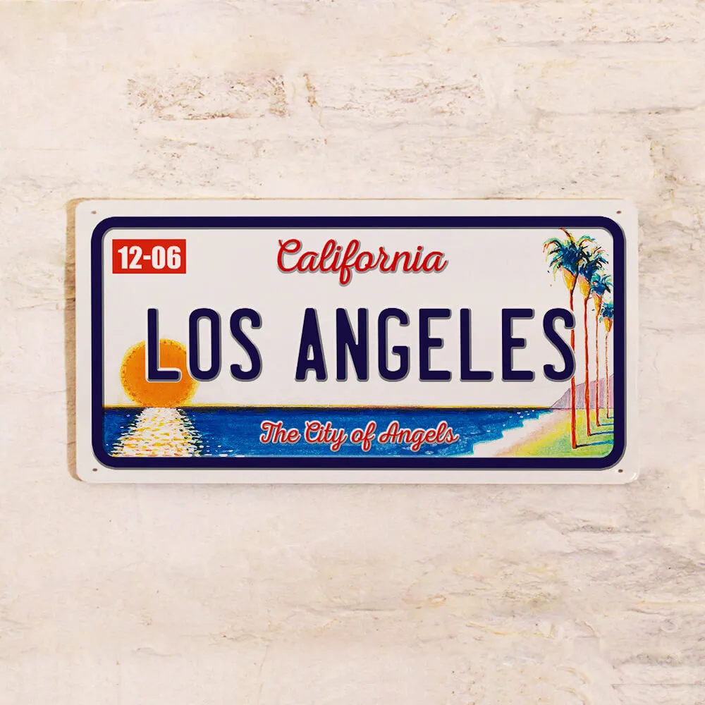 Номер американский для декора Los Angeles, Лос-Анджелес, Калифорния, металл, 15х30 см., 15x30 см