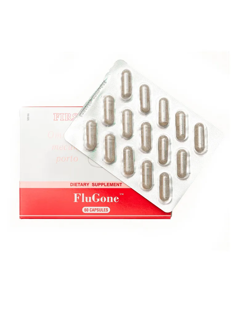 FluGone комплекс для иммунитета, 60 капсул Антибактериальное действие. Защита от гриппа. Против простуды, для иммунитета. Флюган. Флюгон Сантегра, вариант, фото 4
