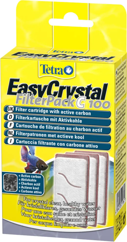 Tetra Сменный фильтр Tetra EasyCrystal Filterpack C 100 с углем (3 шт.), 3 шт