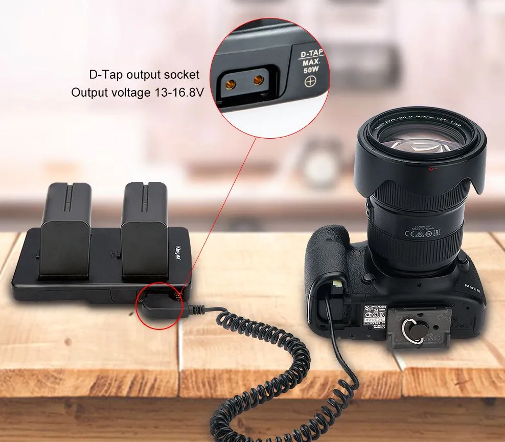 Адаптер питания Kingma F2-BP, с V-Mount на 2 x NP-F аккумулятора, питания с 2 x, фото 5
