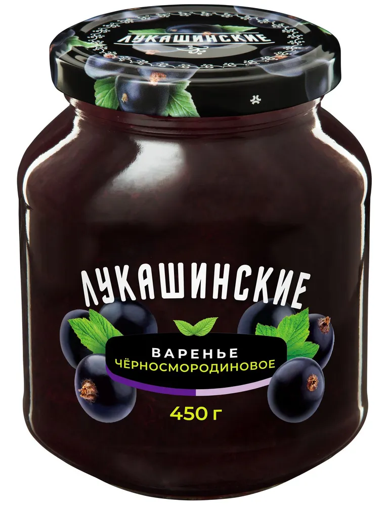 "Лукашинские" Варенье черная смородина 450гр 1шт, 450 г, 1 шт
