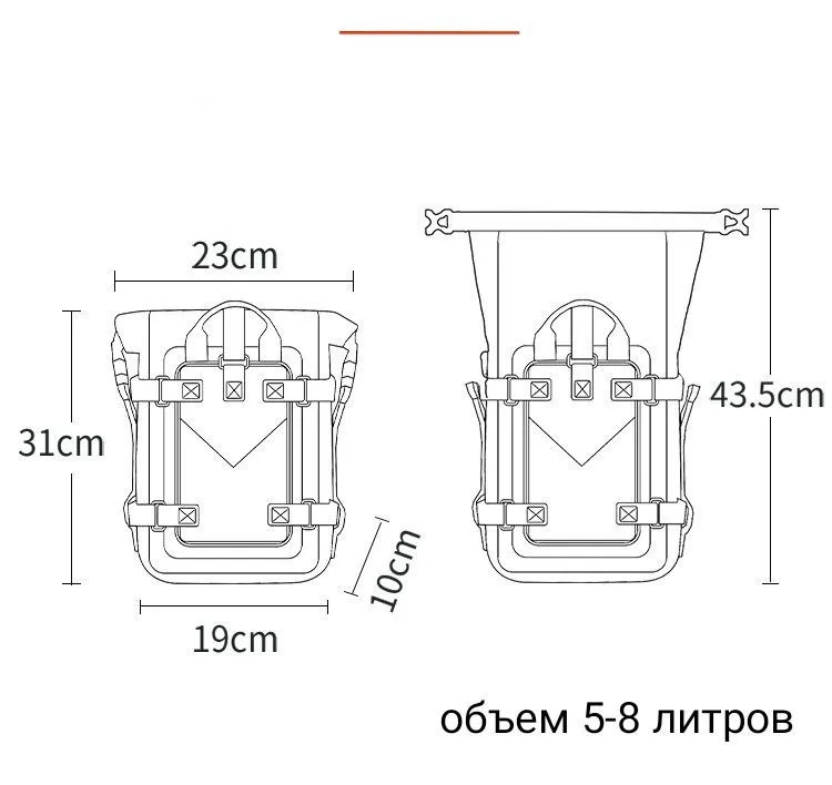 Сумка на дуги мотоцикла, черная, черный, фото 2