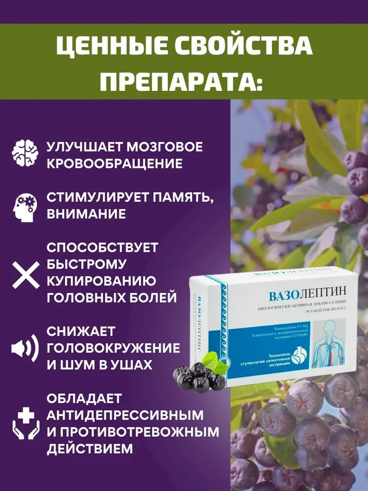 Вазолептин для сосудов Арго апифарм, 50 таблеток массой 0,55 г, 0,55 г, фото 4