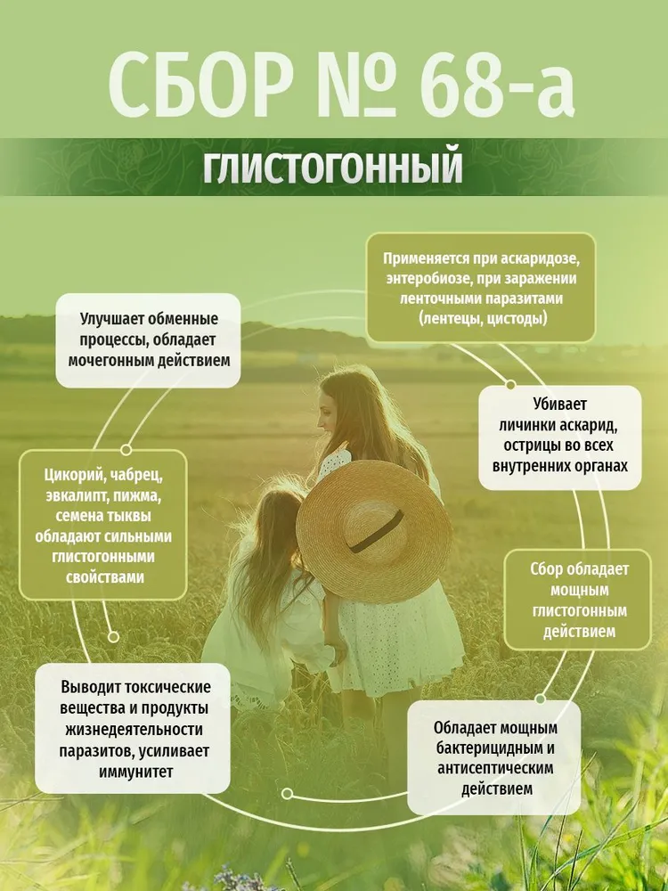 Травы Кавказа. Сбор трав №68-А глистогонный, антипаразитарный комплекс, 200 гр., 200 г, фото 2