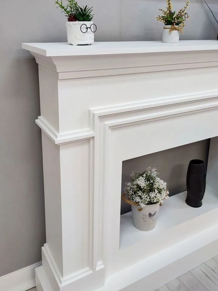 Kamin_decor_msk Портал каминный Лондон 95х130х30, белый, 95x120x25, фото 3