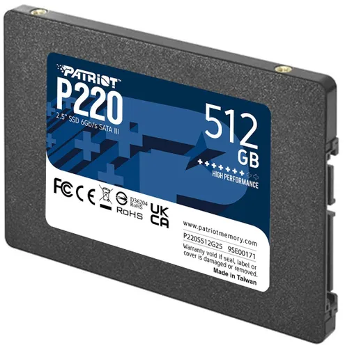 512 ГБ Внутренний SSD-диск PATRIOT P220S512G25 Твердотельный накопитель Patriot SSD P220 512GB SATA3