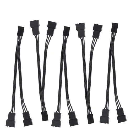 5 шт. разветвителей кабеля 3Pin 1-to-2, удлинитель для вентиляторов корпуса и процессора