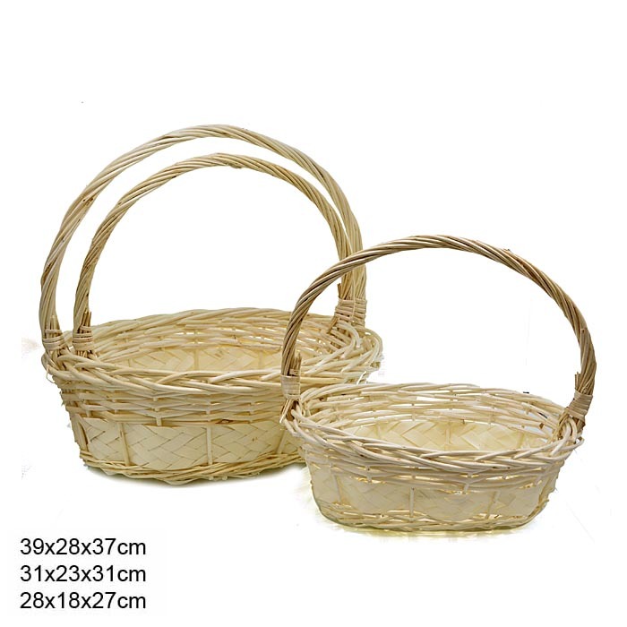 Корзины из лозы, 3 штуки, белые Корзины из лозы, 3 штуки, белые