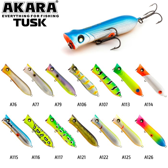 Воблер Akara Tusk 80F 15 гр. (9/17 oz 3,1 in) A121