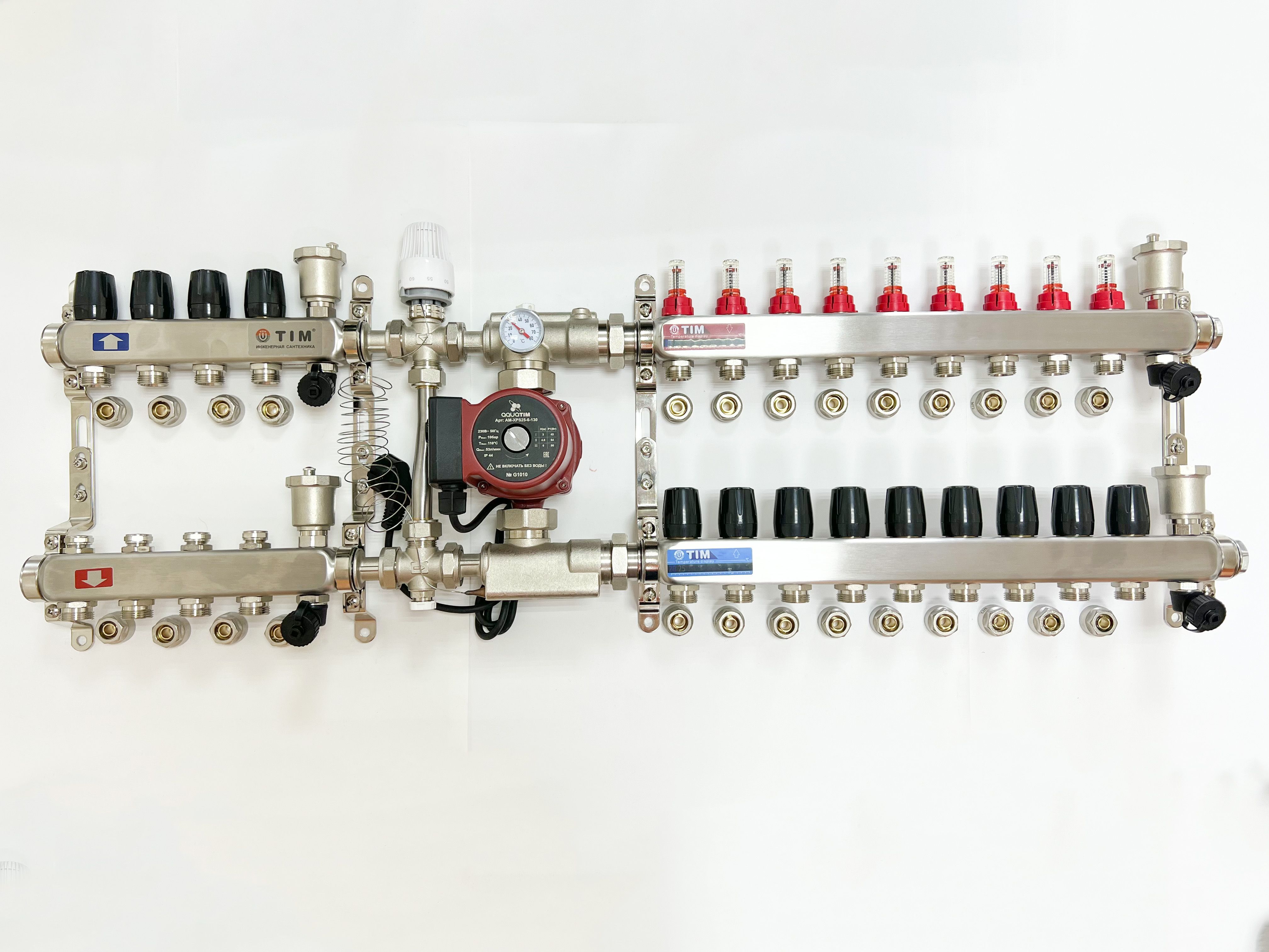 Комплектдляподключениятёплоговодяногополана9выходовирадиаторовотопления4шт