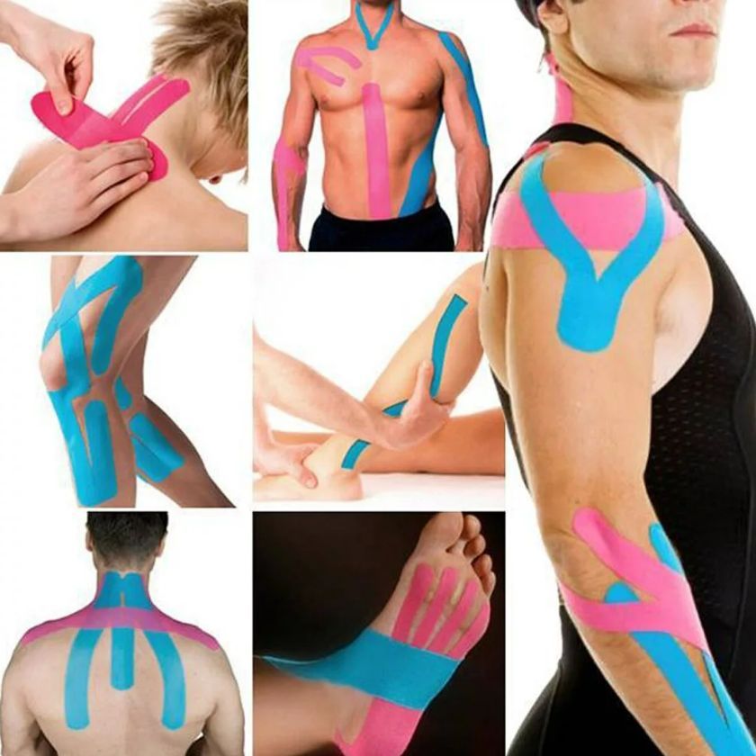 Тейпирование кожи. Кинезиотейп ROCKTAPE, 5 см х 5 м. Тейпы Декатлон Kinesio. Пластырь кинезио тейп.