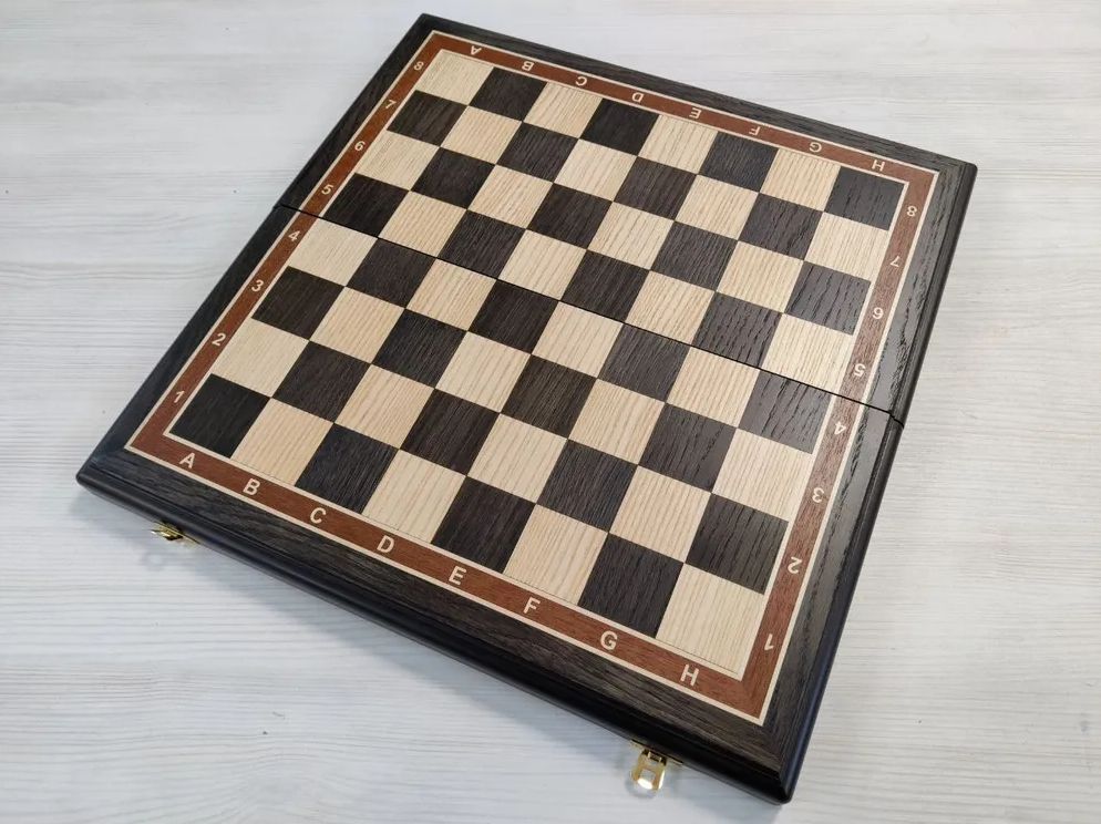 Шахматная доска без фигур складная из шпона мореного дуба эксклюзивная ...