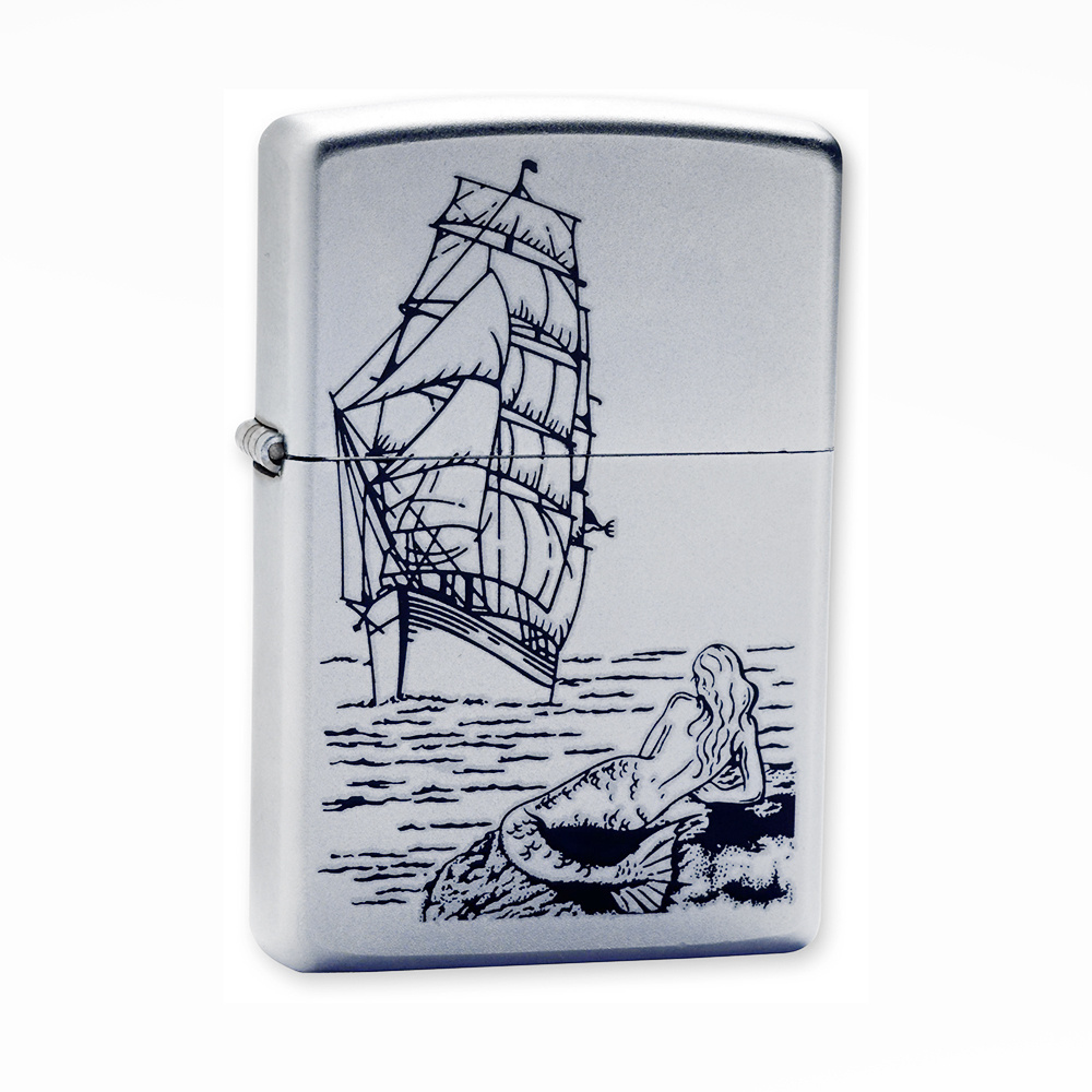 Зажигалка бензиновая ZIPPO Mermaid Satin Chrome #1