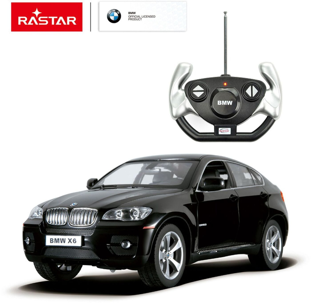 Машина радиоуправляемая Rastar BMW X6 27MHZ, 31400B, черный - купить с  доставкой по выгодным ценам в интернет-магазине OZON (169589984)