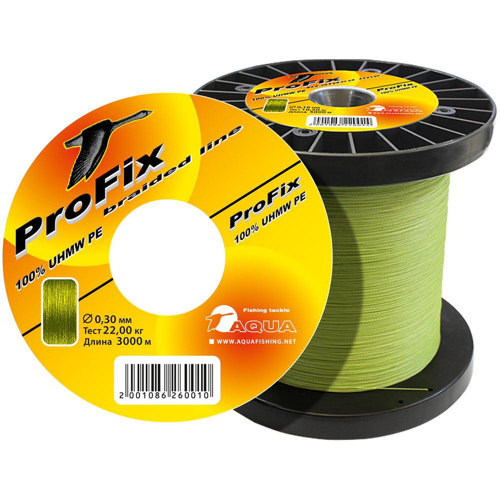 Плетеный шнур для рыбалки AQUA ProFix Olive 3000m 0,30mm 22kg #1