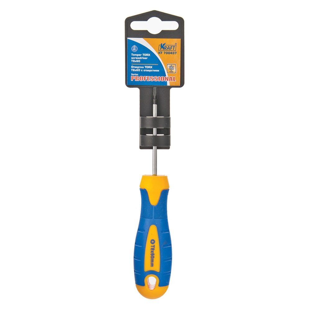 Отвертка TORX с отверстием Т8х60 мм KRAFT