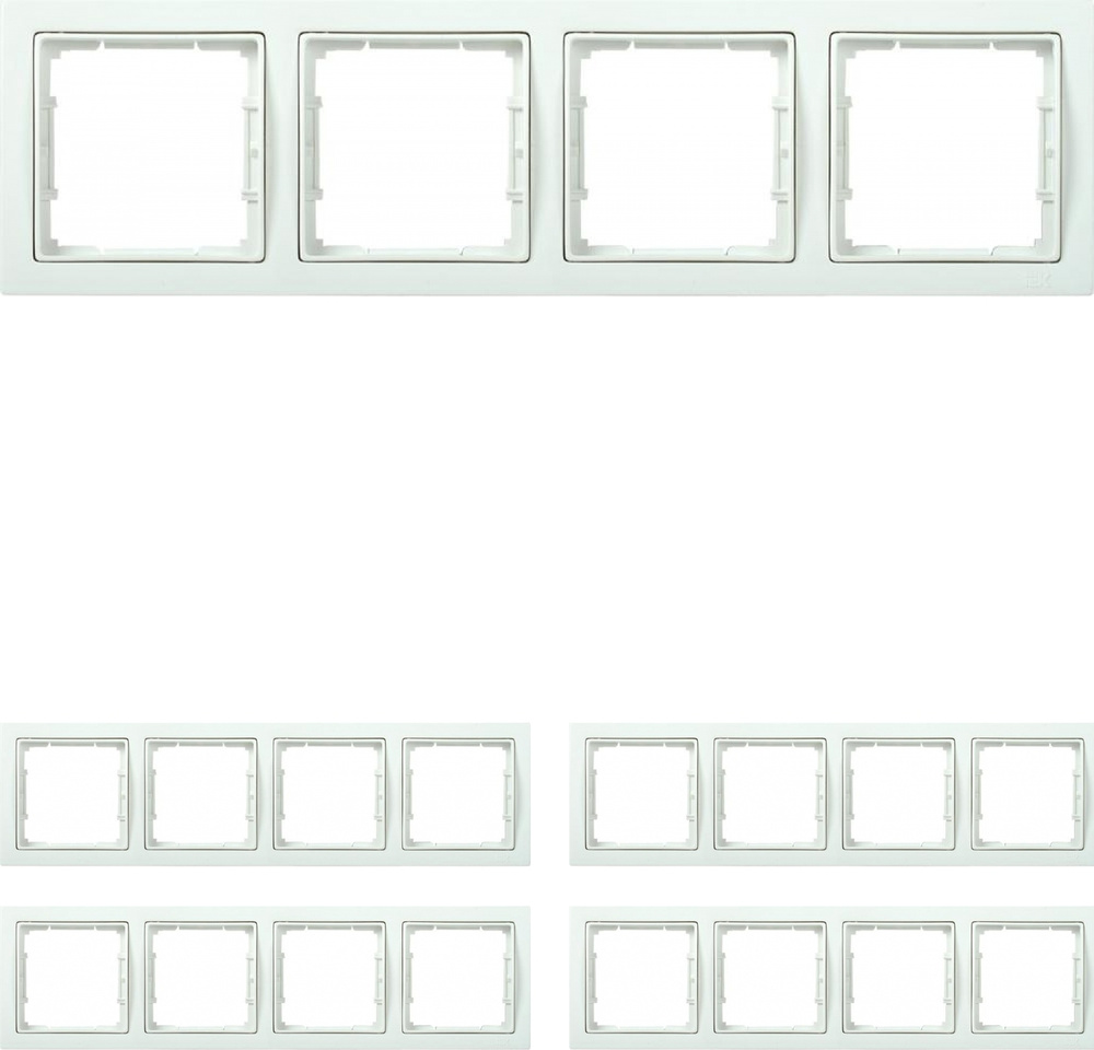 Рамка IEK Bolero четырехместная универсальная белый (комплект из 4 шт.)  #1