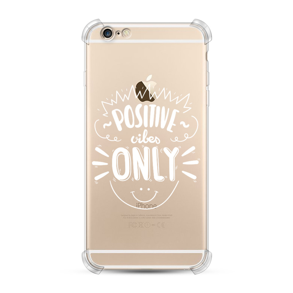 Противоударный силиконовый чехол на Apple iPhone 6 Plus/6S Plus / Айфон 6  Plus/6S Plus с рисунком Positive vibes only графика - купить с доставкой по  выгодным ценам в интернет-магазине OZON (181210327)