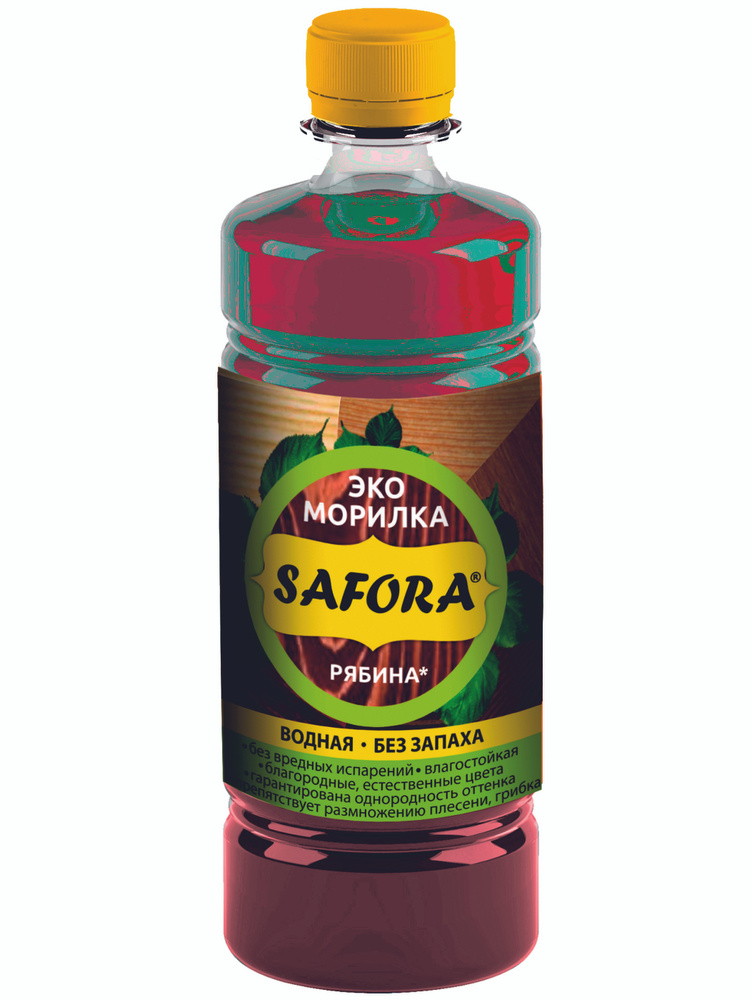 Морилка водная для дерева SAFORA, цвет рябина, 500мл #1